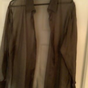 Emanuel Ungaro  Bronze Sheer Overblouse. Sz 18